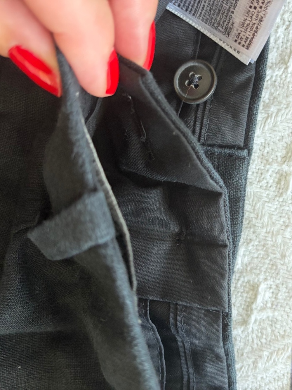 Women's 8 Banana Republic Black Linen Trousers Pleated Front - Picture 14 of 14